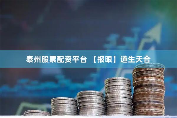 泰州股票配资平台 【报眼】道生天合