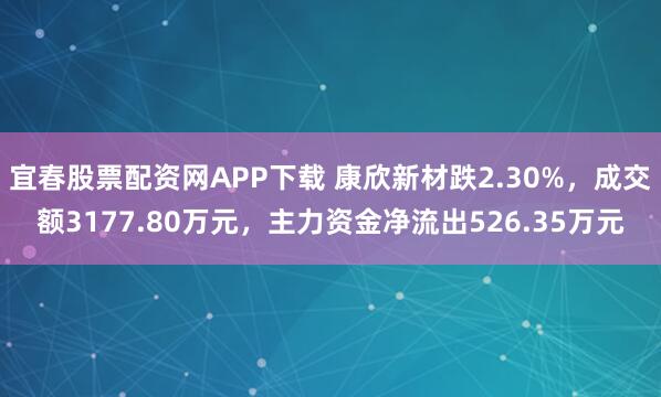 宜春股票配资网APP下载 康欣新材跌2.30%，成交额3177.80万元，主力资金净流出526.35万元